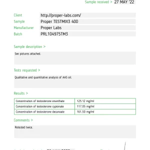 Alternative view of Testosterone Mix3 400 – Proper Labs